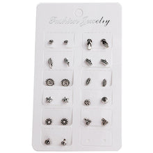 Load image into Gallery viewer, FNIO Women's Stud Earrings Crystal Pearl Earrings Set For Women Crystal Gold Silver Color Small Earrings Boho Jewelry 2020 New
