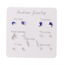 Load image into Gallery viewer, FNIO Women's Stud Earrings Crystal Pearl Earrings Set For Women Crystal Gold Silver Color Small Earrings Boho Jewelry 2020 New
