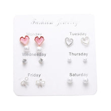 Load image into Gallery viewer, FNIO Women's Stud Earrings Crystal Pearl Earrings Set For Women Crystal Gold Silver Color Small Earrings Boho Jewelry 2020 New
