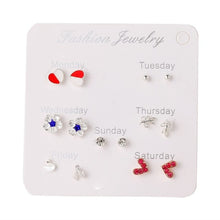 Load image into Gallery viewer, FNIO Women's Stud Earrings Crystal Pearl Earrings Set For Women Crystal Gold Silver Color Small Earrings Boho Jewelry 2020 New
