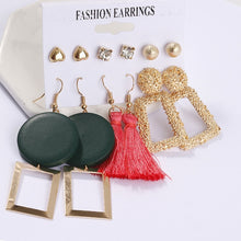 Load image into Gallery viewer, Exknl Women Earrings Set Acrylic Pearl Earrings For Women Bohemian Leopard Tassel Stud Earrings 2020 New Brincos Fashion Jewelry
