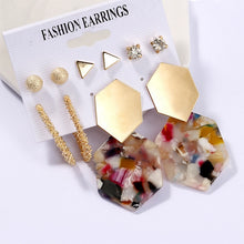 Load image into Gallery viewer, Exknl Women Earrings Set Acrylic Pearl Earrings For Women Bohemian Leopard Tassel Stud Earrings 2020 New Brincos Fashion Jewelry
