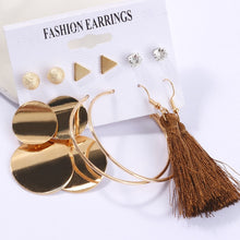 Load image into Gallery viewer, Exknl Women Earrings Set Acrylic Pearl Earrings For Women Bohemian Leopard Tassel Stud Earrings 2020 New Brincos Fashion Jewelry
