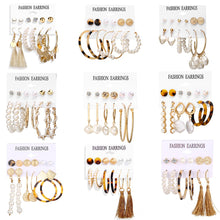 Load image into Gallery viewer, 2020 Women Earrings Set Acrylic Pearl Earrings For Women Acrylic Earrings New Set Bohemian Leopard Tassel Stud Earrings Jewelry
