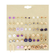 Load image into Gallery viewer, 30Pairs/set Classic Mix Round Ball Bow Elephant Heart Flower Owl Love Pearl Bead Stud Earrings Sets For Women Girl Gifts Jewelry
