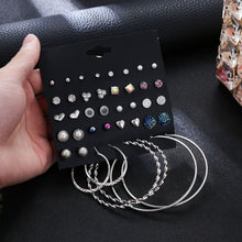 Load image into Gallery viewer, 30Pairs/set Classic Mix Round Ball Bow Elephant Heart Flower Owl Love Pearl Bead Stud Earrings Sets For Women Girl Gifts Jewelry
