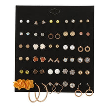 Load image into Gallery viewer, 30Pairs/set Classic Mix Round Ball Bow Elephant Heart Flower Owl Love Pearl Bead Stud Earrings Sets For Women Girl Gifts Jewelry
