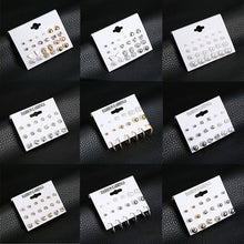 Load image into Gallery viewer, Hot Sell  Women Square Crystal Heart Drop Dangle Earrings for Women Piercing Simulated Pearl Flower Earrings
