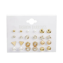 Load image into Gallery viewer, Hot Sell  Women Square Crystal Heart Drop Dangle Earrings for Women Piercing Simulated Pearl Flower Earrings

