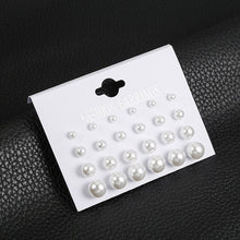 Load image into Gallery viewer, Hot Sell  Women Square Crystal Heart Drop Dangle Earrings for Women Piercing Simulated Pearl Flower Earrings
