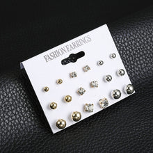 Load image into Gallery viewer, Hot Sell  Women Square Crystal Heart Drop Dangle Earrings for Women Piercing Simulated Pearl Flower Earrings
