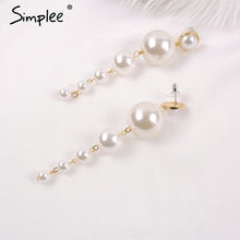 Load image into Gallery viewer, Simplee Fine jewelry pearl drop earrings Women jewelry fashion bijoux accessories Party chic pendant earrings female accessories
