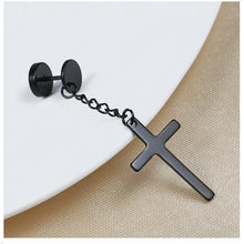 Load image into Gallery viewer, SexeMara 1 Piece Punk Gothic Stainless Steel Stud Earring Cross Round Fake Ear Taper Dumbbell Fashion Women Men Rock Jewelry
