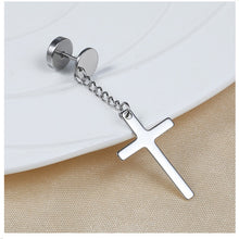 Load image into Gallery viewer, SexeMara 1 Piece Punk Gothic Stainless Steel Stud Earring Cross Round Fake Ear Taper Dumbbell Fashion Women Men Rock Jewelry
