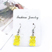 Load image into Gallery viewer, New Arrival Handmade Gummy Bear Earrings For Women Girl Funny Colorful Transparent Cartoon Bear Drop Earring brincos Jewelry
