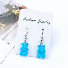 Load image into Gallery viewer, New Arrival Handmade Gummy Bear Earrings For Women Girl Funny Colorful Transparent Cartoon Bear Drop Earring brincos Jewelry
