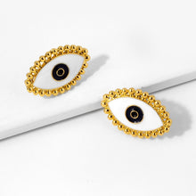 Load image into Gallery viewer, HUANZHI 2019 White Geometric Round Square Irregular Hollow Pearlescent Starry Sky Calla Lily Enamel Earrings for Women Girls
