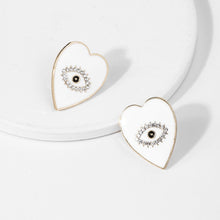 Load image into Gallery viewer, HUANZHI 2019 White Geometric Round Square Irregular Hollow Pearlescent Starry Sky Calla Lily Enamel Earrings for Women Girls
