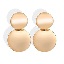Load image into Gallery viewer, Simple fashion gold color Silver plated geometric big round Clip earrings for women fashion big hollow Ear clip jewelry
