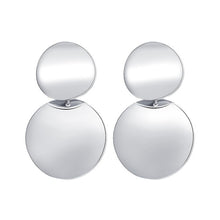 Load image into Gallery viewer, Simple fashion gold color Silver plated geometric big round Clip earrings for women fashion big hollow Ear clip jewelry
