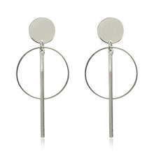 Load image into Gallery viewer, Simple fashion gold color Silver plated geometric big round Clip earrings for women fashion big hollow Ear clip jewelry
