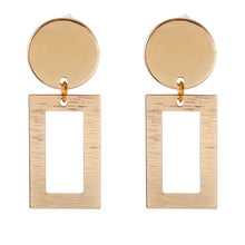 Load image into Gallery viewer, Simple fashion gold color Silver plated geometric big round Clip earrings for women fashion big hollow Ear clip jewelry
