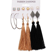 Load image into Gallery viewer, FNIO Women's Earrings Set Pearl Earrings For Women Bohemian Fashion Jewelry 2020 Geometric Crystal Heart Stud Earrings
