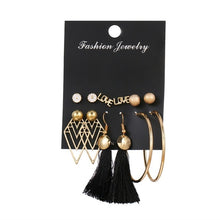 Load image into Gallery viewer, FNIO Women's Earrings Set Pearl Earrings For Women Bohemian Fashion Jewelry 2020 Geometric Crystal Heart Stud Earrings
