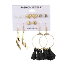 Load image into Gallery viewer, FNIO Women's Earrings Set Pearl Earrings For Women Bohemian Fashion Jewelry 2020 Geometric Crystal Heart Stud Earrings

