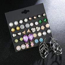 Load image into Gallery viewer, Luokey 2020 New Arrival Stud Earrings Set For Women Cute Rainbow Butterfly Flower Enamel Gold Stud Earrings Korean Charm Jewelry
