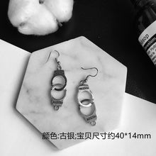 Load image into Gallery viewer, Punk Cheap Sliver Handcuffs Blade Gun Drop Earrings Creativity Jewelry Accessories Women Simple Fashion Cool Wholesale Pistols
