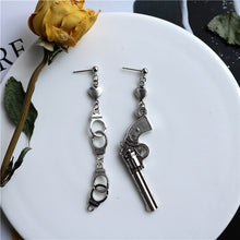 Load image into Gallery viewer, Punk Cheap Sliver Handcuffs Blade Gun Drop Earrings Creativity Jewelry Accessories Women Simple Fashion Cool Wholesale Pistols
