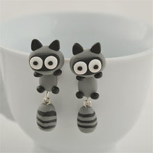 Load image into Gallery viewer, Luokey Cute Animal Earrings For Women Hanging 3D Cartoon Lovely Dog Stud Earrings Flower Panda Polymer Clay Girls Earing Jewelry

