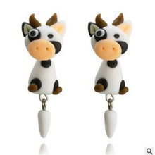 Load image into Gallery viewer, Luokey Cute Animal Earrings For Women Hanging 3D Cartoon Lovely Dog Stud Earrings Flower Panda Polymer Clay Girls Earing Jewelry
