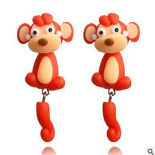 Load image into Gallery viewer, Luokey Cute Animal Earrings For Women Hanging 3D Cartoon Lovely Dog Stud Earrings Flower Panda Polymer Clay Girls Earing Jewelry
