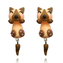 Load image into Gallery viewer, Luokey Cute Animal Earrings For Women Hanging 3D Cartoon Lovely Dog Stud Earrings Flower Panda Polymer Clay Girls Earing Jewelry

