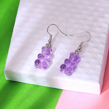 Load image into Gallery viewer, 1 Pair Creative Cute Mini Gummy Bear Earrings Minimalism Cartoon Design Female Ear Hooks Danglers Jewelry Gift
