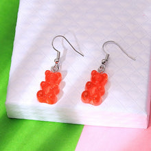 Load image into Gallery viewer, 1 Pair Creative Cute Mini Gummy Bear Earrings Minimalism Cartoon Design Female Ear Hooks Danglers Jewelry Gift
