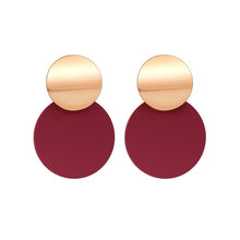 Load image into Gallery viewer, POXAM New Korean Statement Round Earrings For Women Geometric Gold Shell Fluff Dangle Drop Earrings Brincos 2020 Fashion Jewelry
