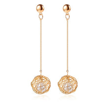 Load image into Gallery viewer, POXAM New Korean Statement Round Earrings For Women Geometric Gold Shell Fluff Dangle Drop Earrings Brincos 2020 Fashion Jewelry
