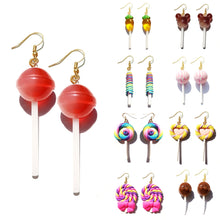 Load image into Gallery viewer, Earring For Women Resin Lollipop Drop Earrings Children Jewelry Custom Made Handmade Cute Girls Cotton Candy Gift
