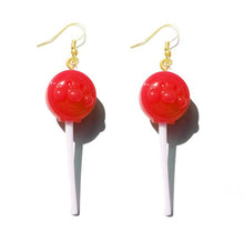 Load image into Gallery viewer, Earring For Women Resin Lollipop Drop Earrings Children Jewelry Custom Made Handmade Cute Girls Cotton Candy Gift
