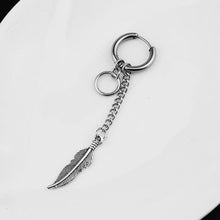 Load image into Gallery viewer, SOHOT Hot Dangle Long Tassel Unisex Hoop Earrings Punk Metal Jewelry Brincos Silver Color Star Cross Pendant Exaggerate Design
