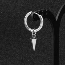 Load image into Gallery viewer, SOHOT Hot Dangle Long Tassel Unisex Hoop Earrings Punk Metal Jewelry Brincos Silver Color Star Cross Pendant Exaggerate Design

