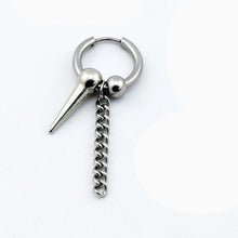 Load image into Gallery viewer, SOHOT Hot Dangle Long Tassel Unisex Hoop Earrings Punk Metal Jewelry Brincos Silver Color Star Cross Pendant Exaggerate Design
