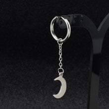 Load image into Gallery viewer, SOHOT Hot Dangle Long Tassel Unisex Hoop Earrings Punk Metal Jewelry Brincos Silver Color Star Cross Pendant Exaggerate Design
