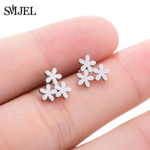 Load image into Gallery viewer, SMJEL Stainless Steel Ballet Stud Earrings for Women Girls Fashion Flower Heart Bird Small Earings Jewelry Pendientes Gifts
