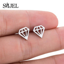 Load image into Gallery viewer, SMJEL Stainless Steel Ballet Stud Earrings for Women Girls Fashion Flower Heart Bird Small Earings Jewelry Pendientes Gifts
