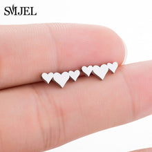 Load image into Gallery viewer, SMJEL Stainless Steel Ballet Stud Earrings for Women Girls Fashion Flower Heart Bird Small Earings Jewelry Pendientes Gifts
