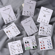Load image into Gallery viewer, Luokey City 2020 Fashion Korean Stud Earrings For Women New Small Heart Moon Star Pearl Earrings Set Wedding Jewelry Accessories
